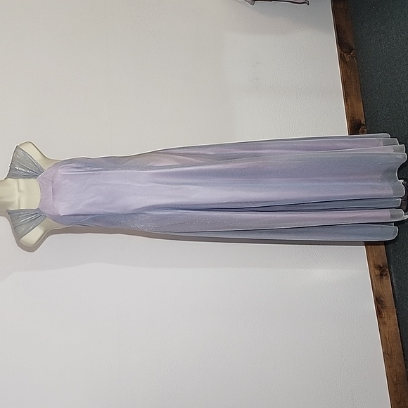 Nadine Dress Vintage 90s Mesh Overlay Maxi Blue Size 9 - Picture 3 of 14